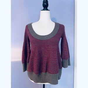 Free People pullover striped bubble sweater